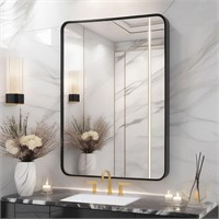 NexaVist 24"x30" Black Bathroom Mirror