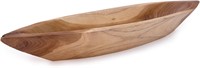 ANDALUCA Hand Carved Teak Wood Canoe Bowl