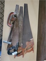 3 Vintage Saws & Rigid Pipe Cutter