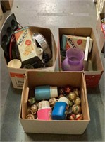 Three boxes of miscellaneous household items