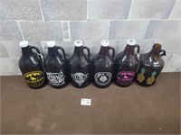 6 Growlers (Large brown glass jugs)