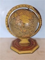 1930'S TYPE METAL WORLD GLOBE WITH SOME RUST