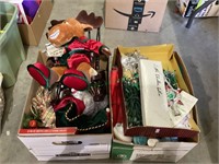 Two boxes of Christmas items - first box