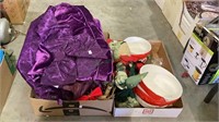 Two boxes of Christmas items contains a purple