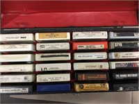 Lot of 24 Vintage 8 Track Cassette w/case