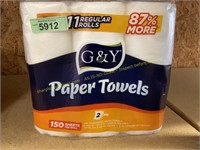 6 mega rolls, G&Y 2 ply paper towels