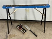 Sawhorse with Drywall Equipment