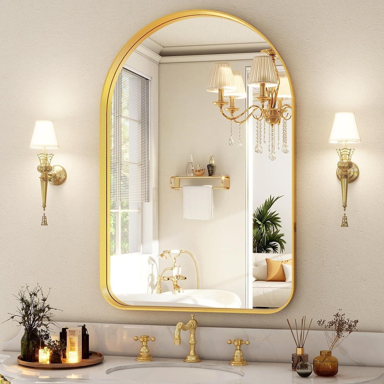 -- Arched Bathroom Mirror - 38x26