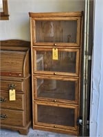 MODERN HALF SIZE STACK TYPE BOOKCASE W/GLASS DOORS