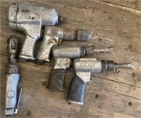Assortment of five air tools. Not tested.