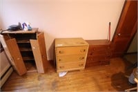 Two Dressers & VHS Cabinet