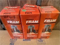 Lot of three Fram P3375 Oil Filters.