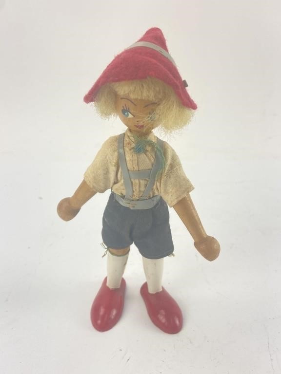 Polish wooden doll,  7' tall, paper label on foot