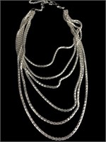 Chico's Multi Strand Silver Necklace