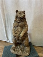 Painted Cement Kodiak Grizzly Bear Statue