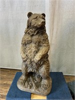 Painted Cement Kodiak Grizzly Bear Statue