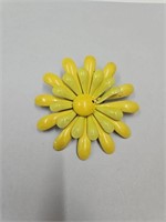 VTG Yellow Flower Brooch Made in Germany