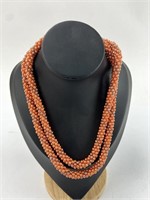 Orange bead cluster necklace