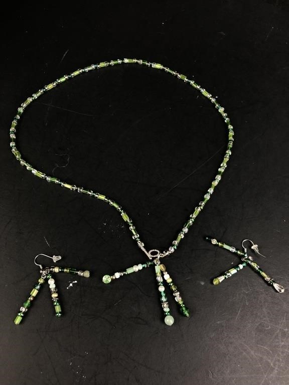 Beaded Necklace & Earrings Set