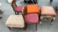 Foot Stools, Padded Chairs