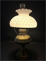 Converted kerosene antique lamp with Pintucked