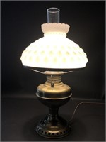 Converted Kerosene lamp.  Perfect pintucked