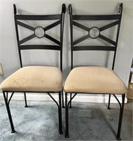 2 Metal Dining Chairs