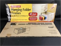 2 Boxes of hanging folder frames for file cabinet