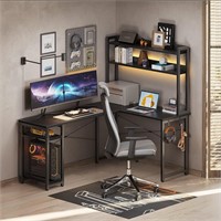 KKL L Shaped Desk, 47 inch, Black