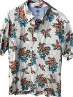Izod Saltwater XL Button-Up Floral Hibiscus Shirt