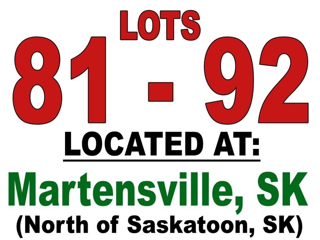 Lots 81 - 92 / LOCATED AT: Martensville, SK