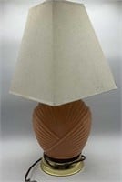 Post-Modern Pink Scalloped Lamp W/ Shade
