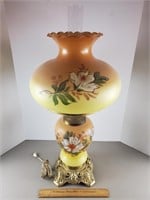 Antique Electrified Oil Lamp 30" H