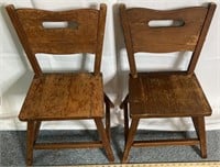 2 Antique Wooden Children’s Chairs