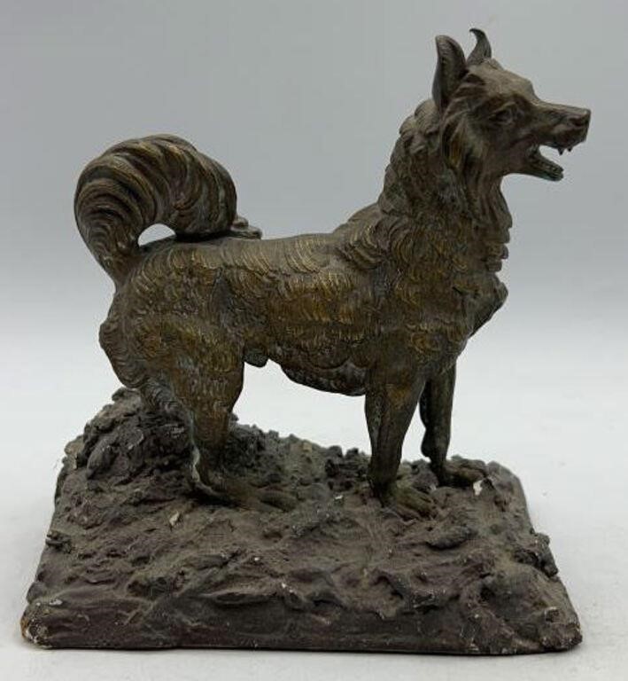 Cast Iron Wolf Statue