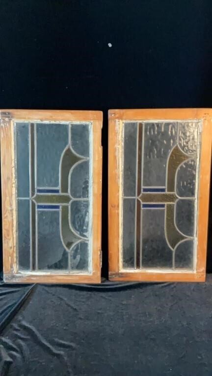 Pair, Arts & Crafts Stained Glass Windows