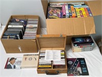 Large Lot of VHS, CDs, DVDs, Cassette Tapes &