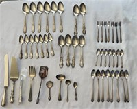 50 Piece Assorted Silver Plated Flatware