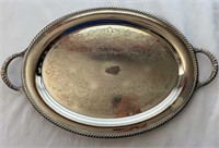 Large Silver Plated Handled Tray