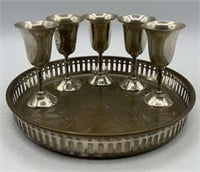 EP Brass Cordial & Tray Set From India