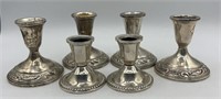 6 Towle Sterling Weighted Candleholders