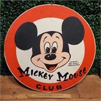 Vintage Mickey Mouse Club Masonite Sign 24" W