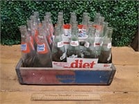 Vintage Pepsi Crate w/ Bottles 17 & 3/4" L