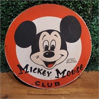 Vintage Mickey Mouse Club Masonite Sign 24" W