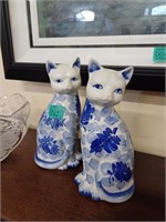 Two German Pottery Cat Figures (22cm) and 2