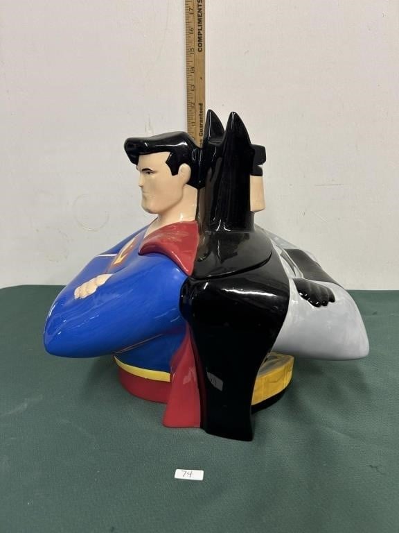 1999 Large Batman/Superman Cookie Jar w/box