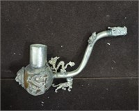 Vintage Silver Carved Opium Pipe