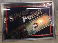 Lighted Silver Bullet Bar Mirror, 20" x 15"