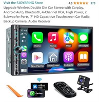 Upgrade Wireless Double Din Car Stereo