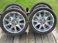 Lot of 4 Cabo 22" Rims & Tires